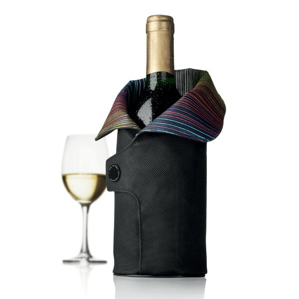 Menu Cool Coat Wine Bottle Cooler Black/Stripes designed by Jakob Wagner