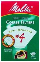 Melitta Number 4 Cone Filter Paper White 40 Count