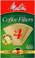 Melitta Number 4 Cone Filter Paper Natural Brown 100 Count