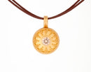 Pura Ferreiro Granulated 22K Gold Pendant with Diamond