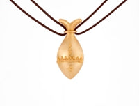 Pura Ferreiro Granulated 22K Gold Fish Pendant Necklace