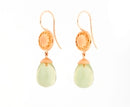 Pura Ferreiro Baltic Green Amber Earrings on Granulated 22K Gold