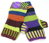 Solmate Socks Mismatched Fingerless Mittens, One Size - Purple