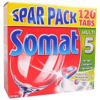 Somat5 Tabs - Dishwasher Salt, Rinse Aid and Detergent  120 TABS