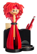 Vigar Lady Doll Office Desk Tidy, Red & Black