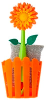 Vigar Flower Power Fence Geranium Sink Side Caddy Set, Orange
